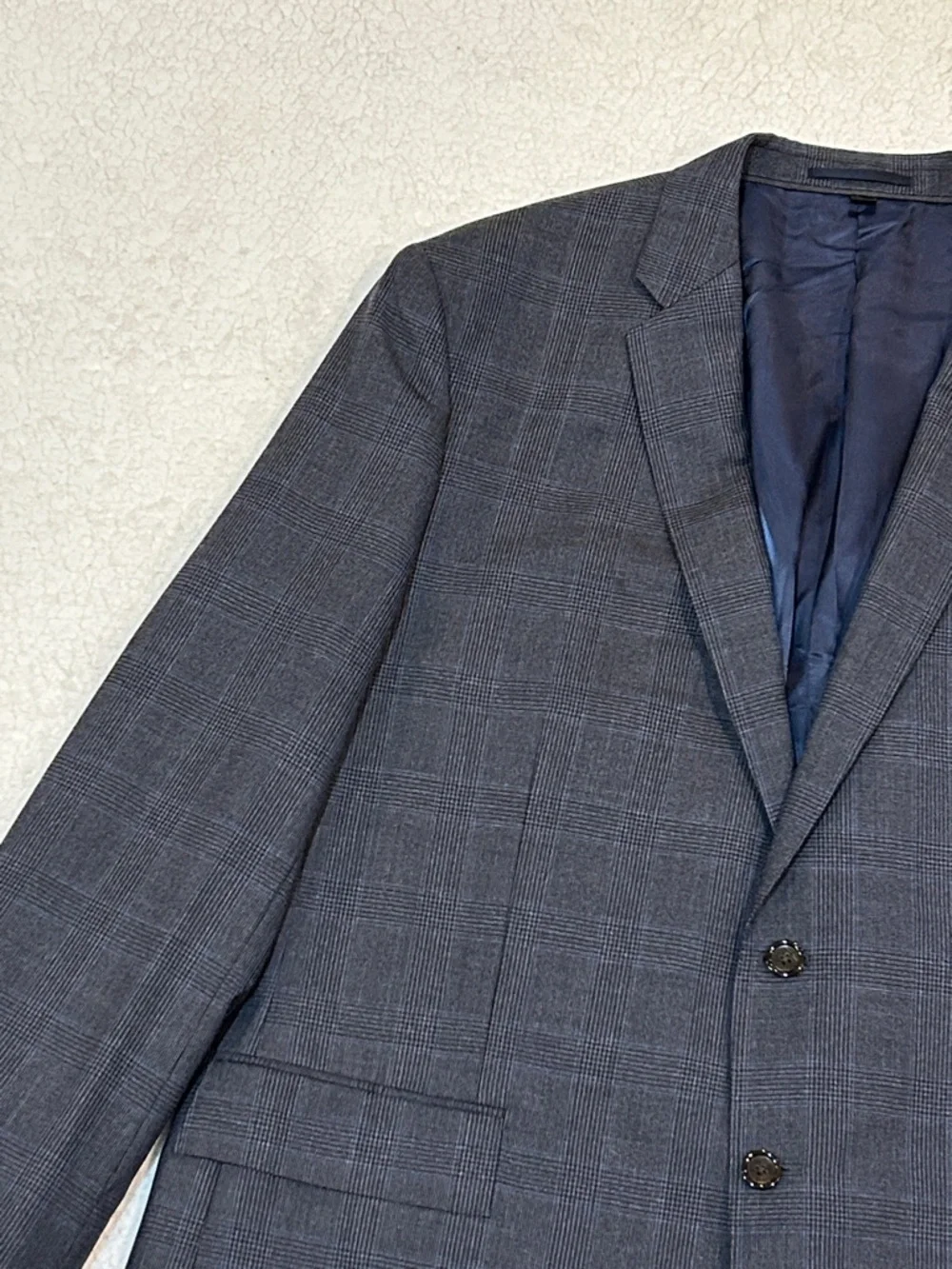 J. Crew Crosby Blue Plaid Wool 2-Button Blazer Jacket 48R American Woolen Co.